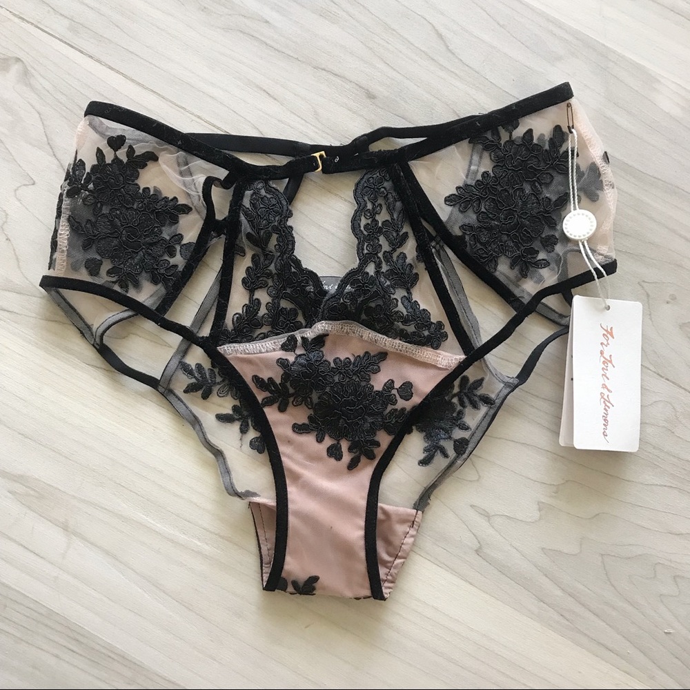 NWT FLL Noemi Illusion High Waisted Panty - Black